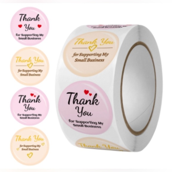 THANK YOU FOR SUPPORTING MY SMALL BUSINESS ENVELOPE SEALS LABELS STICKER 1" - Picture 3 of 3
